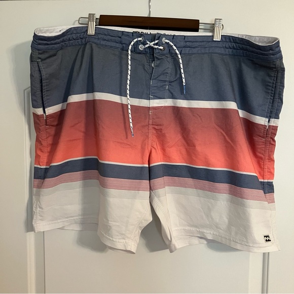 Billabong Other - Billabong‎ Board Shorts striped pattern blue, red, and white Men's Sz 44